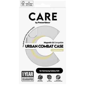 Samsung Galaxy S25 PanzerGlass Care Urban Combat Cover - MagSafe-kompatibel - Gennemsigtig / Champagne