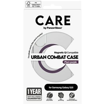 Samsung Galaxy S25 PanzerGlass Care Urban Combat Cover - MagSafe-kompatibel - Blomme Lilla