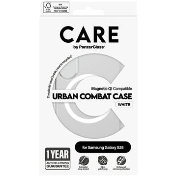 Samsung Galaxy S25 PanzerGlass Care Urban Combat Cover - MagSafe-kompatibel - Hvid / Gennemsigtig