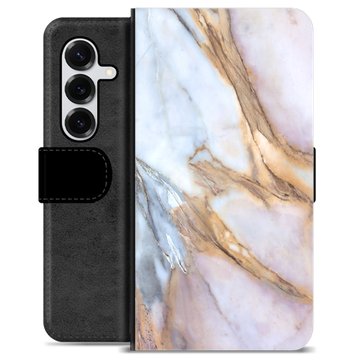 Samsung Galaxy S25+ Premium Flip Cover med Pung - Elegant Marmor