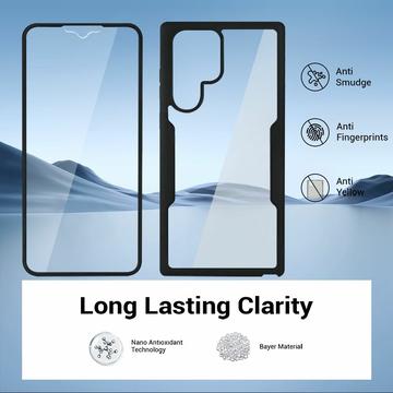 Samsung Galaxy S25 Ultra 360 Beskyttelse Cover - Sort / Klar