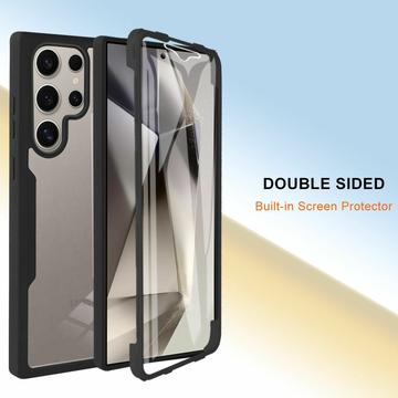 Samsung Galaxy S25 Ultra 360 Beskyttelse Cover - Rød / Klar