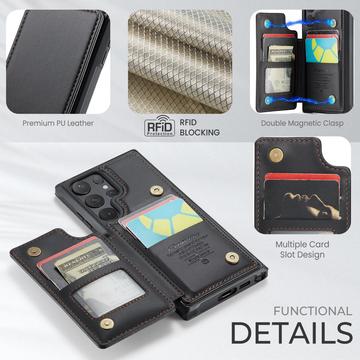 Samsung Galaxy S25 Ultra Caseme C22-etui RFID-kortpung - Sort