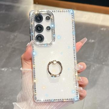 Samsung Galaxy S25 Ultra CrystalGlow Hybrid Cover med Ringholder - gennemsigtig