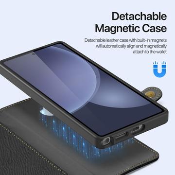 Samsung Galaxy S25 Ultra Dux Ducis Lawa Pung læderetui med magnetisk låg - sort