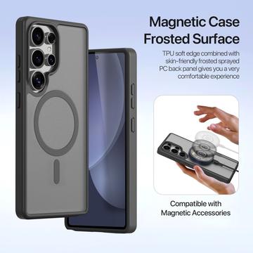 Samsung Galaxy S25 Ultra Dux Ducis Lawa Pung læderetui med magnetisk låg - sort