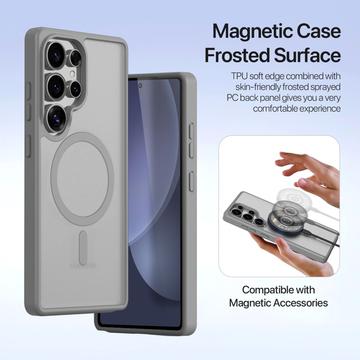 Samsung Galaxy S25 Ultra Dux Ducis Lawa Pung læderetui med magnetisk låg - grå