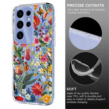 Samsung Galaxy S25 Ultra TPU-cover med blomstermønster - Liljer