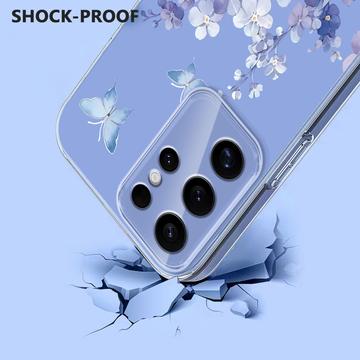 Samsung Galaxy S25 Ultra TPU-cover med blomstermønster - Lilla