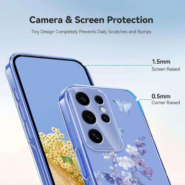 Samsung Galaxy S25 Ultra TPU-cover med blomstermønster - Lilla