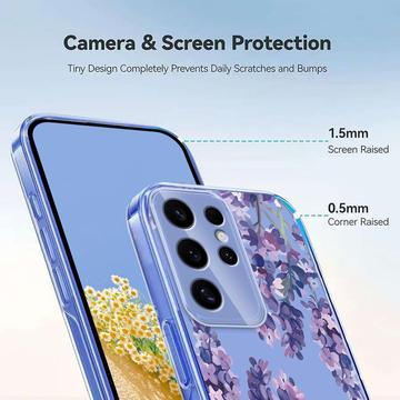 Samsung Galaxy S25 Ultra TPU-cover med blomstermønster - Blåregn