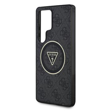 Samsung Galaxy S25 Ultra Guess 4G Glitter Triangle Buttons MagSafe Cover - Sort
