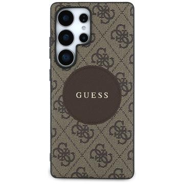 Samsung Galaxy S25 Ultra Guess 4G Round Patch Classic Logo Cover - MagSafe-kompatibel - Brun