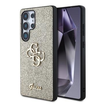Samsung Galaxy S25 Ultra Guess Fixed Glitter 4G Metal Logo Cover - Guld