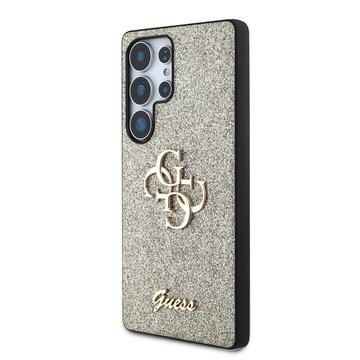 Samsung Galaxy S25 Ultra Guess Fixed Glitter 4G Metal Logo Cover - Guld
