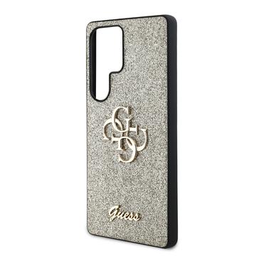 Samsung Galaxy S25 Ultra Guess Fixed Glitter 4G Metal Logo Cover - Guld
