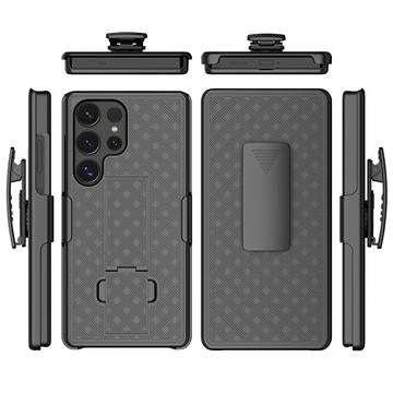 Samsung Galaxy S25 Ultra Hybrid Cover med Bælteklips - Grå