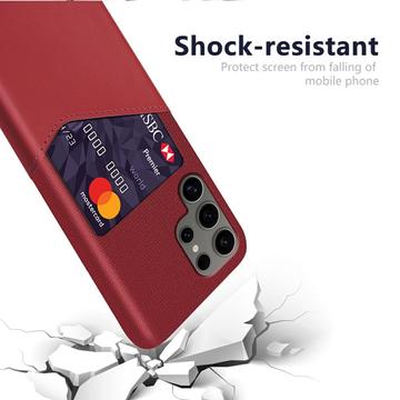Samsung Galaxy S25 Ultra KSQ Cover med Kortholder - Rød