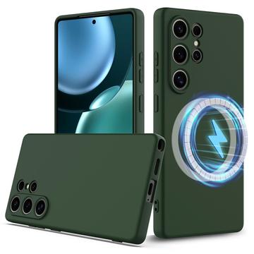 Samsung Galaxy S25 Ultra Liquid Silikone Cover - MagSafe Kompatibel - Mørkegrøn