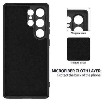 Samsung Galaxy S25 Ultra Flydende silikone cover med håndrem - sort