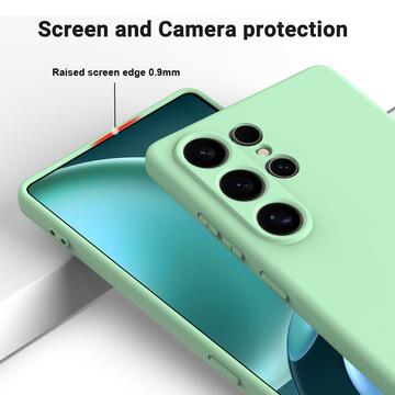 Samsung Galaxy S25 Ultra Flydende silikone cover med håndrem - grøn
