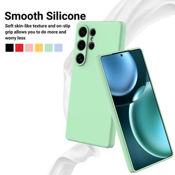 Samsung Galaxy S25 Ultra Flydende silikone cover med håndrem - grøn