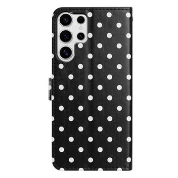 Samsung Galaxy S25 Ultra Pung Etui med Prikket Mønster - Sort
