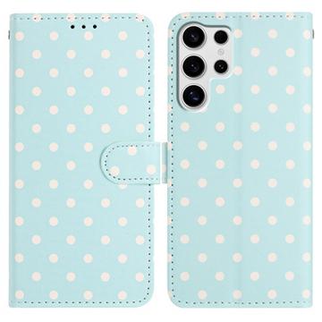 Samsung Galaxy S25 Ultra Pung Etui med Prikket Mønster - Blå