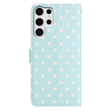 Samsung Galaxy S25 Ultra Pung Etui med Prikket Mønster - Blå