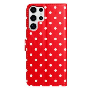 Samsung Galaxy S25 Ultra Pung Etui med Prikket Mønster - Rød