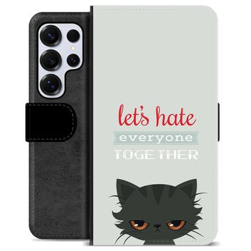 Samsung Galaxy S25 Ultra Premium Flip Cover med Pung - Vred Kat