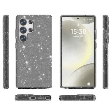 Samsung Galaxy S25 Ultra Stylish Glitter Series Hybrid Cover - Sort