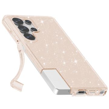 Samsung Galaxy S25 Ultra Stylish Glitter Series Hybrid Cover - Guld