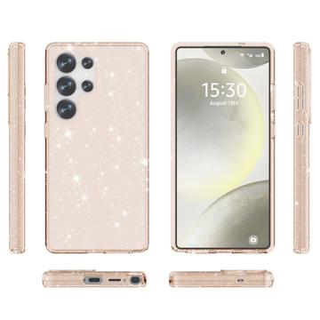 Samsung Galaxy S25 Ultra Stylish Glitter Series Hybrid Cover - Guld