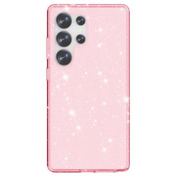 Samsung Galaxy S25 Ultra Stylish Glitter Series Hybrid Cover - Pink