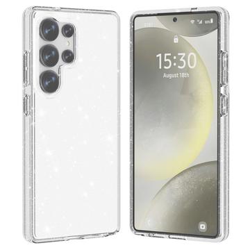 Samsung Galaxy S25 Ultra Stylish Glitter Series Hybrid Cover - Hvid