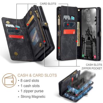 Samsung Galaxy S25+ Caseme 008 2-i-1 Multifunktionel Pung - Sort