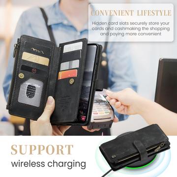 Samsung Galaxy S25+ Caseme C30 Multifunktionel Pung - Sort