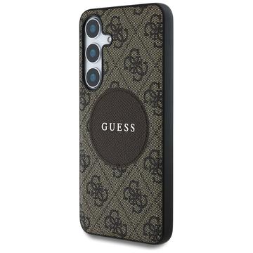 Samsung Galaxy S25+ Guess 4G Round Patch Classic Logo Cover - MagSafe-kompatibel - Brun