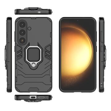 Samsung Galaxy S25+ Hybrid Cover med Ring Holder - Sort