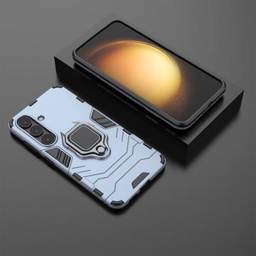 Samsung Galaxy S25+ Hybrid Cover med Ring Holder - Blå