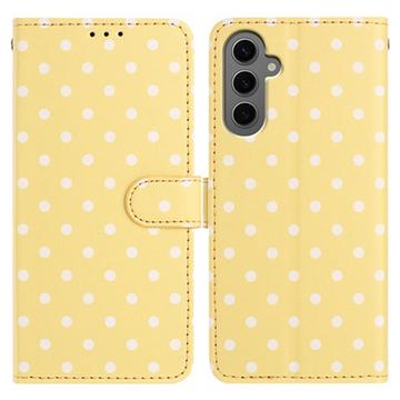 Samsung Galaxy S25+ Pung Etui med Prikket Mønster - Gul