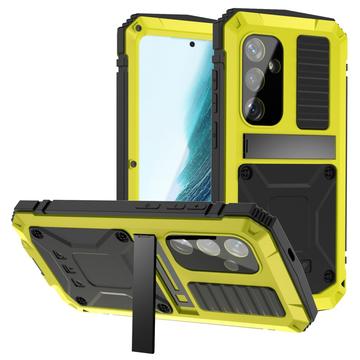 Samsung Galaxy S25+ R-Just Premium cover med kickstand og skærmbeskytter i hærdet glas - Gul