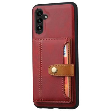 Samsung Galaxy S25+ Retro Style Cover med Pung - Rød