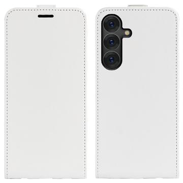 Samsung Galaxy S25+ Vertikal Flip Taske med Kortholder - Hvid