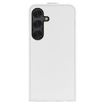 Samsung Galaxy S25+ Vertikal Flip Taske med Kortholder - Hvid