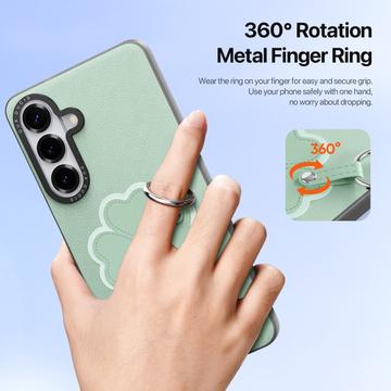 Samsung Galaxy S26 Dux Ducis Luvy cover med fingerring/håndrem - Grøn / Kløver