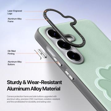 Samsung Galaxy S26 Dux Ducis Luvy cover med fingerring/håndrem - Grøn / Kløver