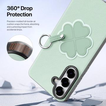 Samsung Galaxy S26 Dux Ducis Luvy cover med fingerring/håndrem - Grøn / Kløver