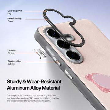 Samsung Galaxy S26 Dux Ducis Luvy cover med fingerring/håndrem - lyserød / sommerfugl